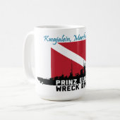 Prinz Eugen die Wrack-Taucher Kwajalein Kaffeetasse (Vorderseite Links)