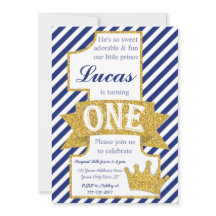 Prinz First Birthday Invitation mit Umschlägen