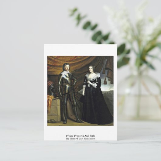 Prinz Frederik und Ehefrau von Gerard Van Honthors Postkarte (Stehend Vorderseite)