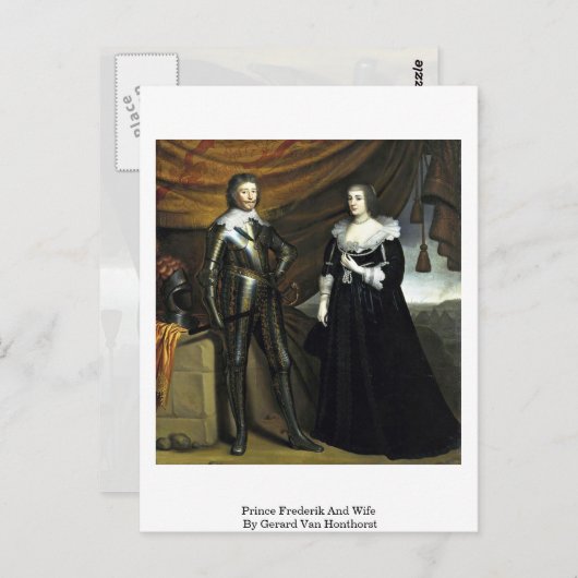 Prinz Frederik und Ehefrau von Gerard Van Honthors Postkarte (Vorne/Hinten)