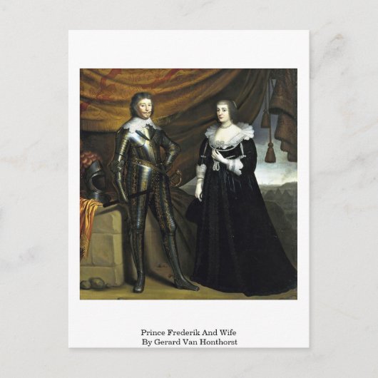 Prinz Frederik und Ehefrau von Gerard Van Honthors Postkarte (Vorderseite)