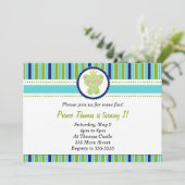 Prinz Frog Einladung Boy Geburtstagspartei Grün (Stehend Vorderseite)