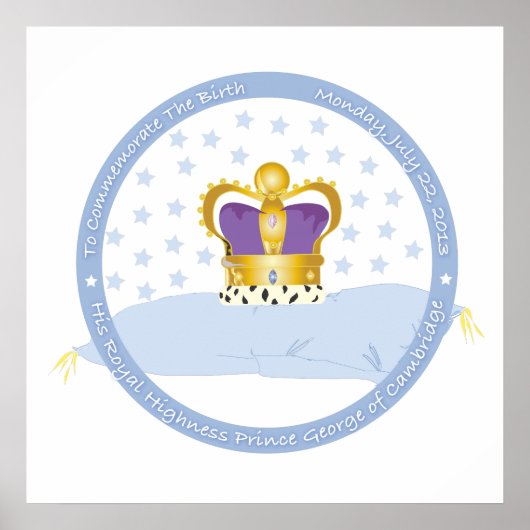 Prinz George von Cambridge Pillow und Crown Poster (Vorne)