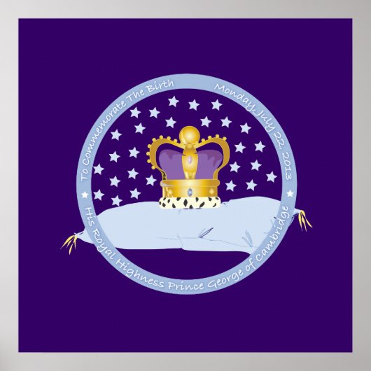 Prinz George von Cambridge Pillow und Crown Poster (Vorne)