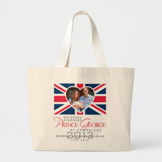 Prinz George - William u. Kate Jumbo Stoffbeutel (Vorne)