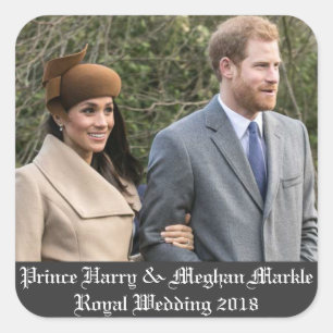 Prinz Harry & Meghan Markle Königliche Hochzeit 20 Quadratischer Aufkleber