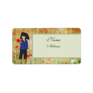 Prinz im Mohn Adressaufkleber