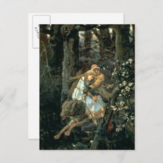Prinz Ivan über den grauen Wolf, 1889 Postkarte (Vorne/Hinten)