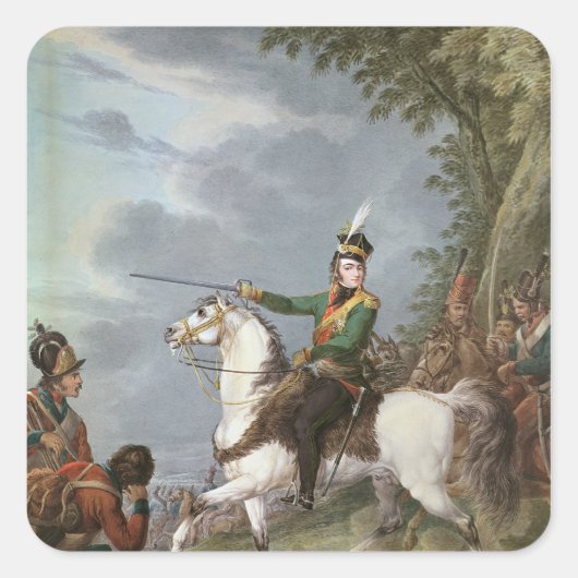 Prinz Jozef Antoni Poniatowski 1809-13 Quadratischer Aufkleber (Vorderseite)