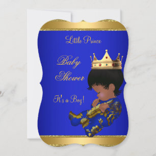 Prinz Junge Baby Shower Blau Ethnisch Einladung