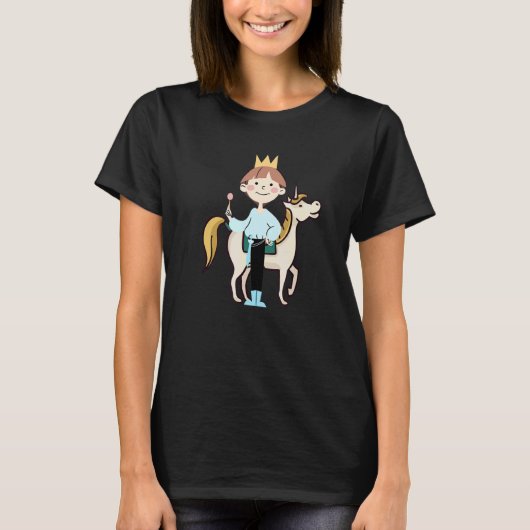 Prinz König Pferd Niedlich T-Shirt (Vorderseite)