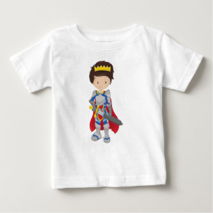 Prinz, König, Ritter, Schwert, Krone, braune Haare Baby T-shirt