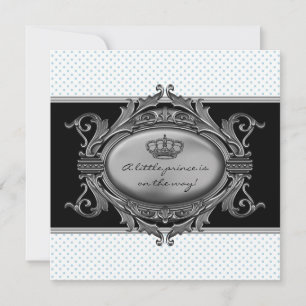 Prinz Kronen Blau Prinz Baby Jungen Dusche Einladung