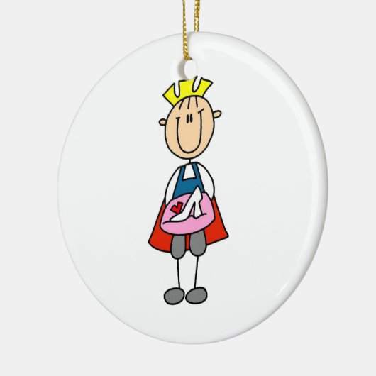 Prinz mit Glasschliff Keramik Ornament (Links)