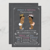 Prinz oder Prinzessin Gender Reveal Afrikanisch Am Einladung (Vorne/Hinten)
