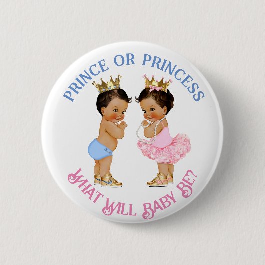 Prinz oder Prinzessin Geschlecht Enthüllung Pink B Button (Vorderseite)