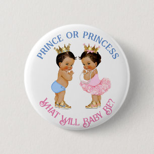 Prinz oder Prinzessin Geschlecht Enthüllung Pink B Button
