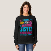 Prinz oder Prinzessin Schwester Baby Geschlecht En Sweatshirt (Vorne ganz)