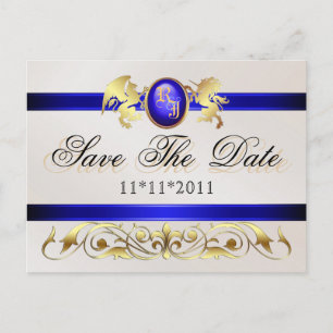Prinz & Prinzessin Blau Save The Date Postkarte