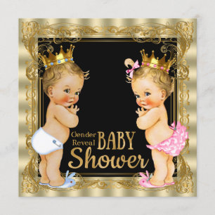 Prinz Prinzessin Geschlecht Enthüllung Baby Shower Einladung