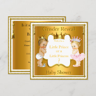 Prinz Prinzessin Geschlecht Enthüllung Baby Shower Einladung