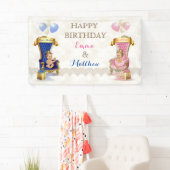 Prinz & Prinzessin Throne Twins Boy Girl individue Banner (Insitu)