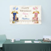 Prinz & Prinzessin Throne Twins Boy Girl individue Banner (Messeveranstaltung)