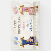 Prinz & Prinzessin Throne Twins Boy Girl individue Banner (Vertikal)