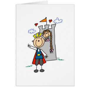 Prinz und Mädchen in den Turm-T-Shirts und den