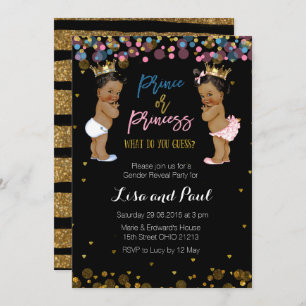 Prinz und Prinzessin Geschlecht decken Einladung