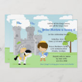 Prinz-und Ritter-Kindergeburtstag-Party Einladung (Vorne/Hinten)