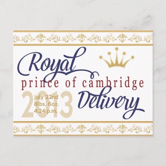 Prinz von Cambridge Souvenir Post Card Postkarte (Vorderseite)