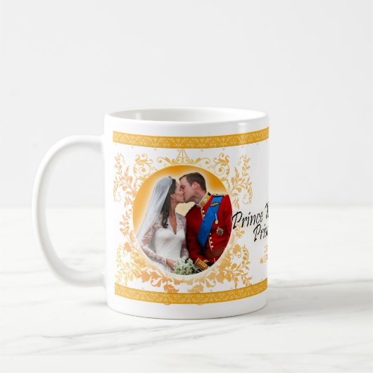 Prinz William u. Catherine-Hochzeits-Kuss-Tasse Kaffeetasse (Links)