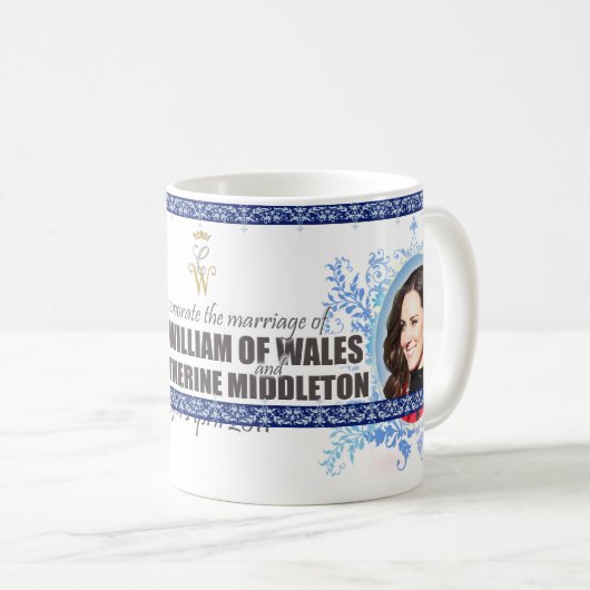 Prinz William u. Kate Middleton königliche Kaffeetasse (VorderseiteRechts)