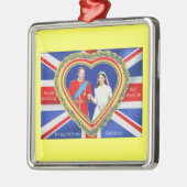 Prinz William und königliche Hochzeit Catherine Silbernes Ornament (Links)