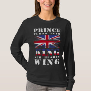 Prinz wird zum König Unser Herz Flügel Krönung T-Shirt