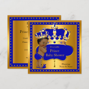 Prinzen-Baby-Party Royalblaue Jungenkrone Ethnisch Einladung