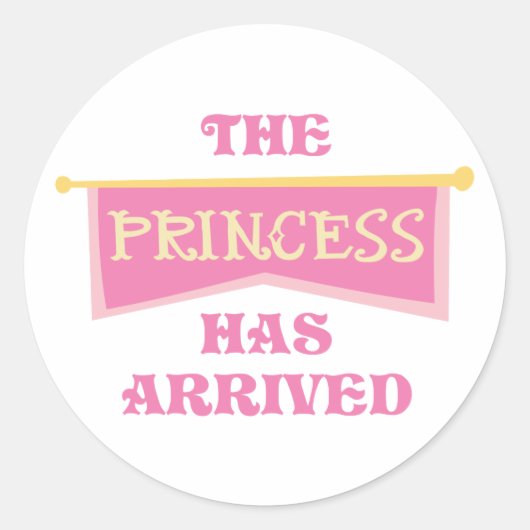 PRINZESS IST ERREICHT RUNDER AUFKLEBER (Vorderseite)