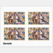 PRINZESS PENTHESILEA UND BLAUE KNIGHEIT AUF DEM RÜ RECHTECKIGER AUFKLEBER (Blatt)