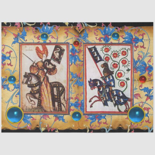 PRINZESS PENTHESILEA UND BLAUE KNIGHEIT AUF DEM RÜ SEIDENPAPIER (Vorderseite)