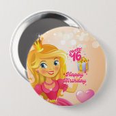 Prinzessin 16. Geburtstag Button (Vorne & Hinten)