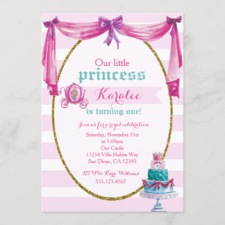 Prinzessin 1. Geburtstag Party Einladung