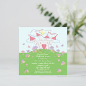 Prinzessin 1. Geburtstag Party Einladung (Stehend Vorderseite)