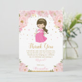 Prinzessin 1. Geburtstag Pink Blush Floral Dankeskarte (Stehend Vorderseite)