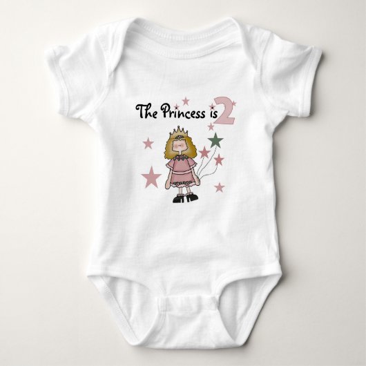 Prinzessin 2. Geburtstagsgeschenke Baby Strampler (Vorderseite)