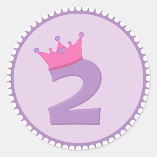 Prinzessin 2 mit Krone Runder Aufkleber (Vorderseite)