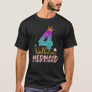 Prinzessin 4. Geburtstag Meerjungfrau Mädchen 4 Ja T-Shirt