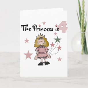 Prinzessin 4. Geburtstagsgeschenke Karte