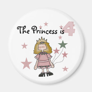 Prinzessin 4. Geburtstagsgeschenke Magnet