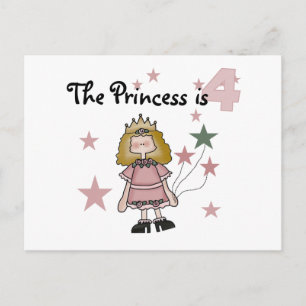 Prinzessin 4. Geburtstagsgeschenke Postkarte